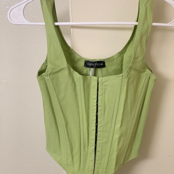 HONEYBUM tight corset top in green Beautiful! - Picture 4 of 5